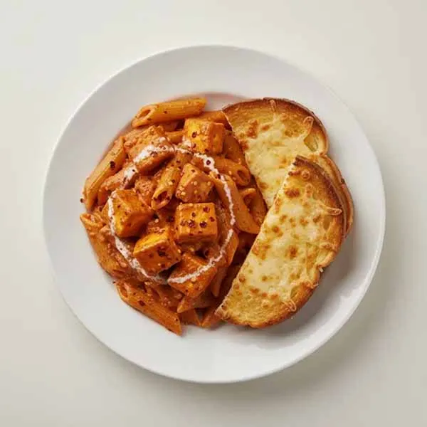 Desi-Style Masala Paneer  Makhani Pasta with Cheese Toast(V)